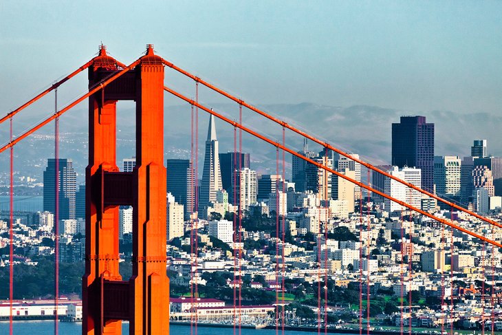 Golden Gate Bridge and downtown San Francisco