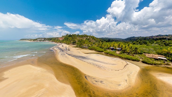 Aerial view of Mirror Beach (Praia do Espelho)