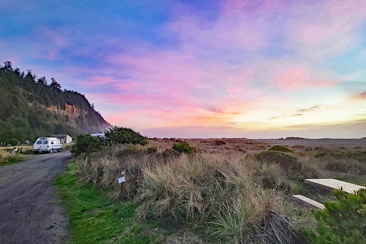 Gold Bluffs Beach at sunset