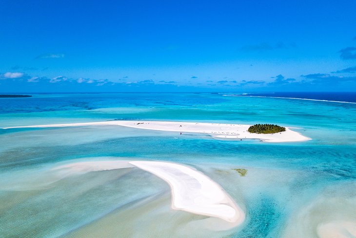 Aerial view of Aitutaki Lagoon