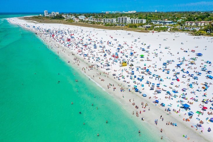 Aerial view of Siesta Key Beach