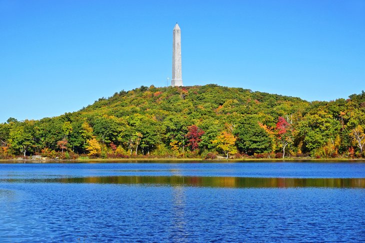 Lake Marcia with fall foliage at High Point State Park