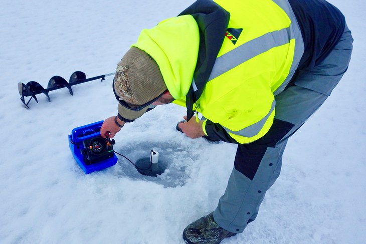 Ice fishing on Buckeye Lake