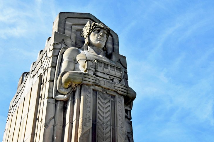 Guardian statues in Cleveland