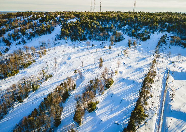 Aerial view of Jack Frost Big Boulder ski resort in Pennsylvania