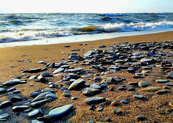 Rocks on the Lake Erie shoreline