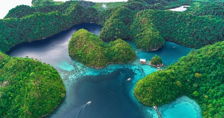 Aerial view of Sugba Lagoon