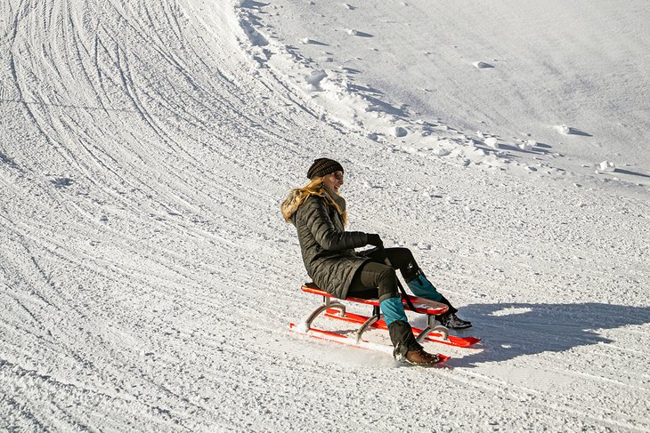 Tobogganing down the Gornergrat