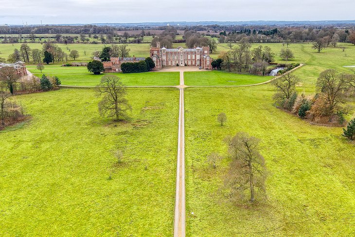 Aerial view of Burton Constable Hall &amp; Grounds