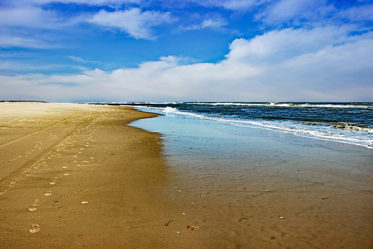 Deserted beach on Chincoteague Island