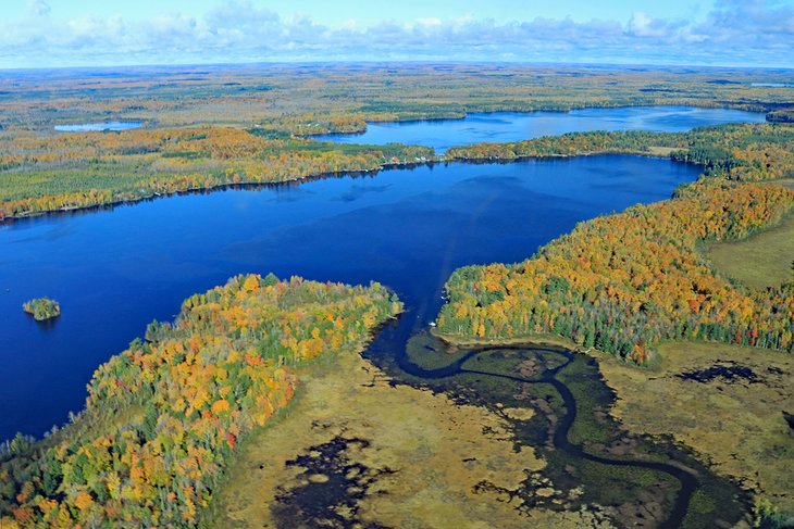 Aerial view of Pike Lake, Wisconsin