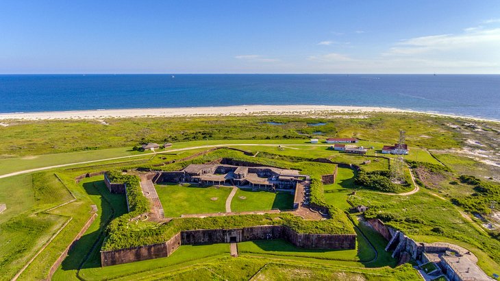 Aerial view of Fort Morgan