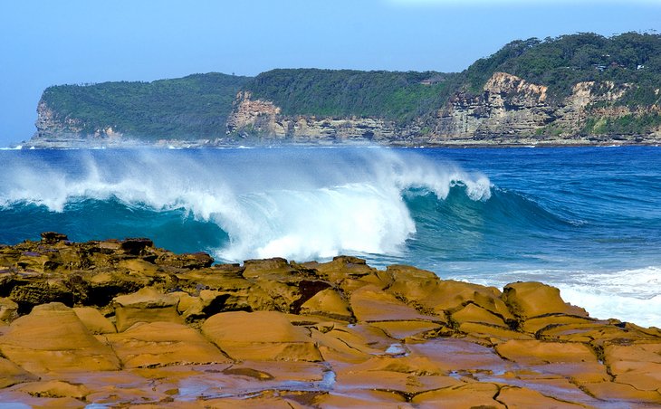 Waves crashing at Avoca Beach