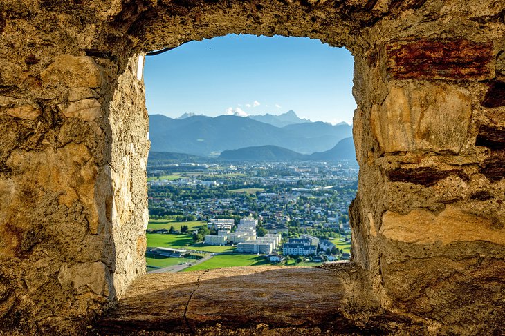 View of Villach from Landskron Castle in austria