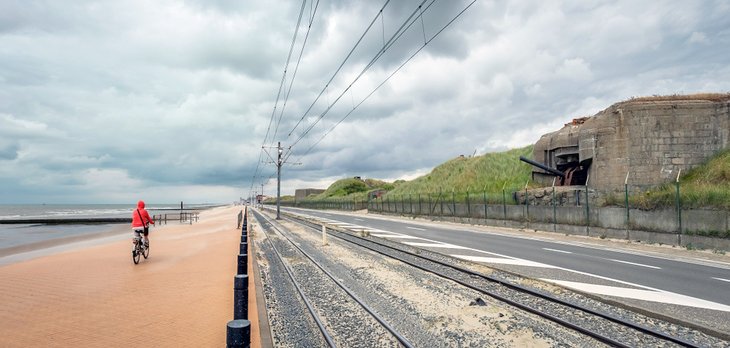 Ostend seafront with Atlantikwall remains