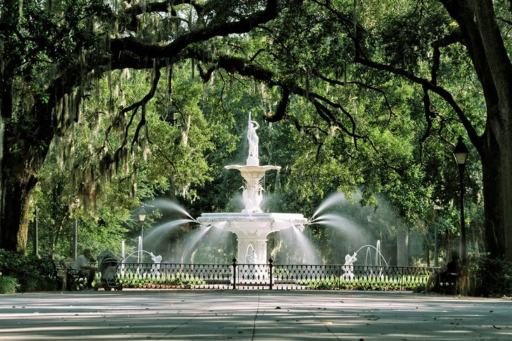 Historic Forsyth Fountain in Savannah, Georgia