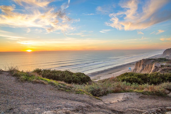 San Onofre Bluffs at sunset, San Onofre State Beach