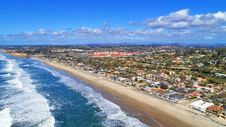 Aerial view of Del Mar City Beach