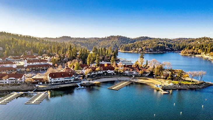 Aerial view of Lake Arrowhead Village