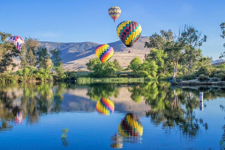 Hot air balloons above Temecula