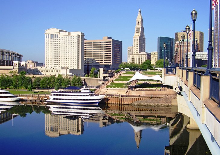 River cruise docked in Hartford