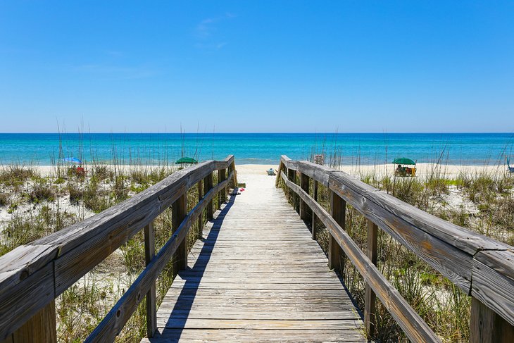 Boardwalk to the beach at Henderson Beach State Park