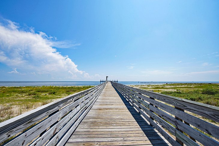 Pier leading to the Gulf of Mexico at Grand Isle