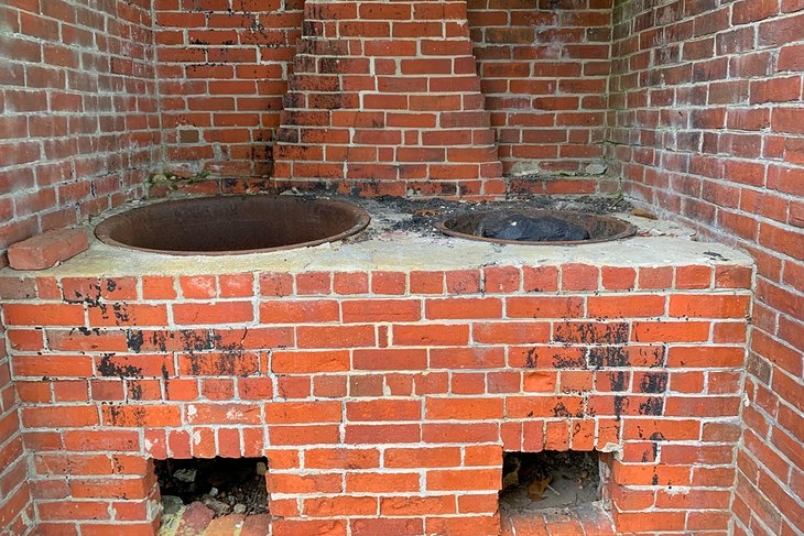 Historical pitch oven at the Maine Maritime Museum