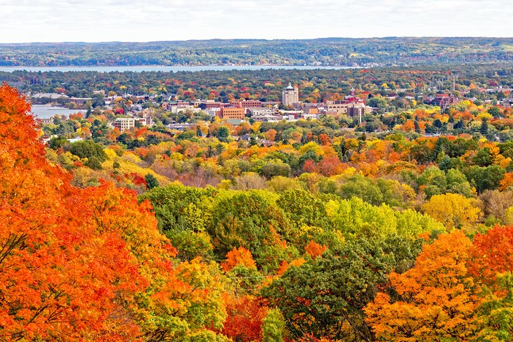 View over Traverse City in the fall