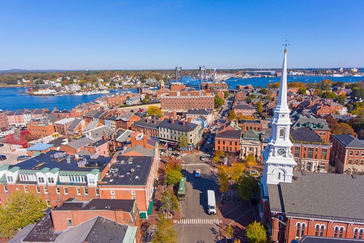 Aerial view of Market Square and Portsmouth