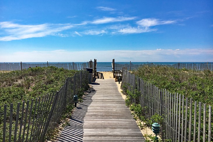 A boardwalk to Ditch Plains Beach