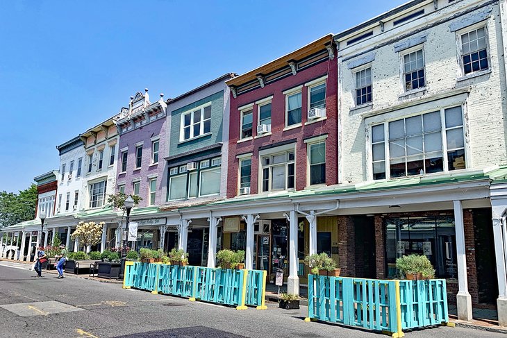 Colorful buildings in Uptown Kingston