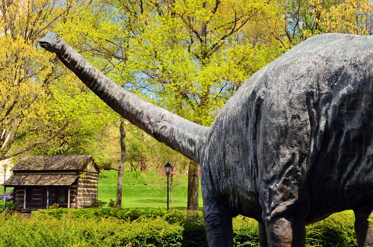 Dinosaur outside the Carnegie Museum of Natural History