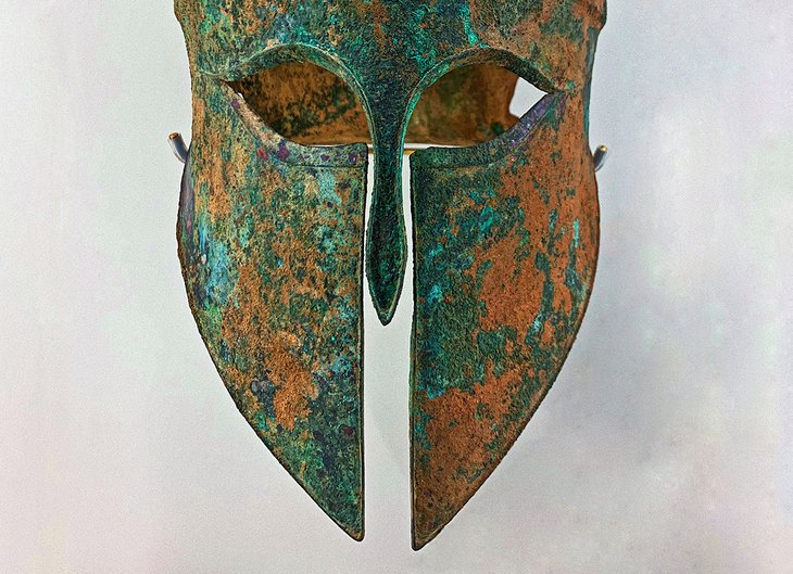Ancient Spartan helmet at the RISD Museum of Art