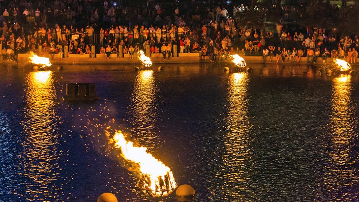 Crowds enjoying WaterFire Providence