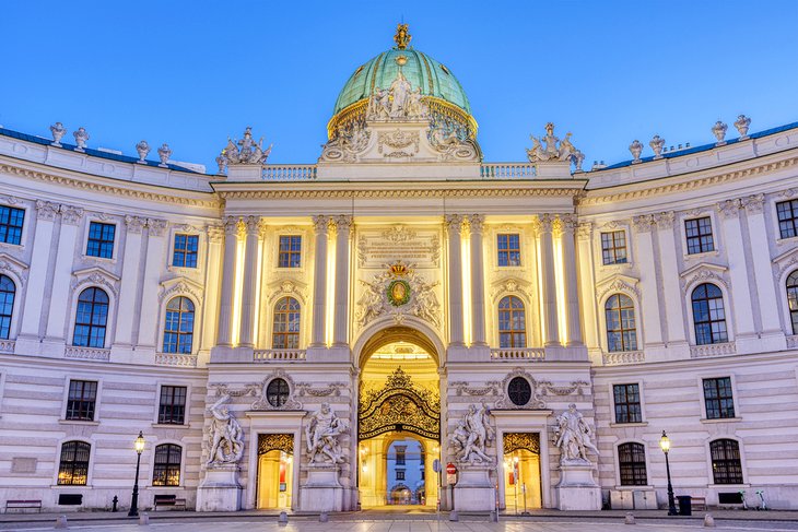 The Hofburg Palace in Vienna at night