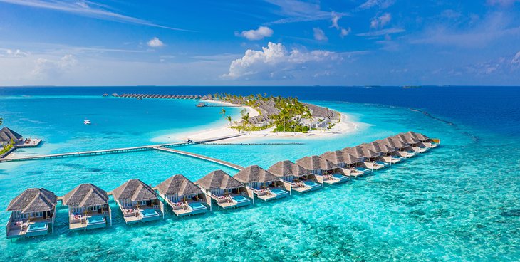 Overwater bungalows in the Maldives