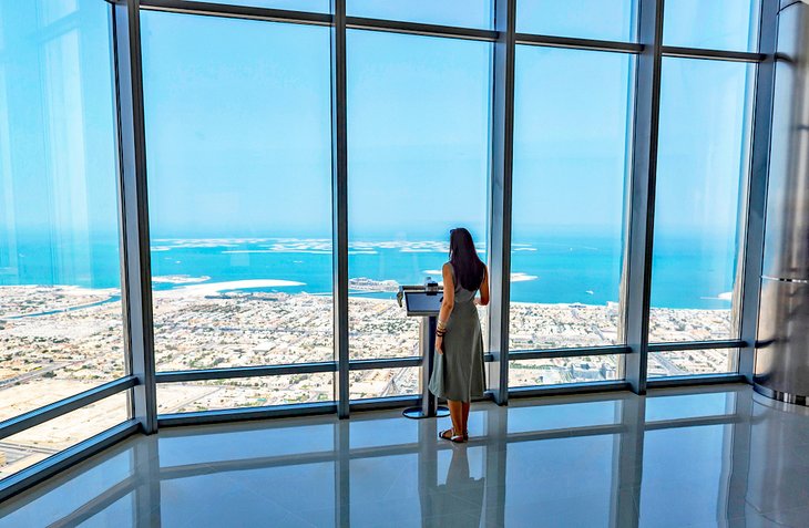 Enjoying the view from the Burj Khalifa
