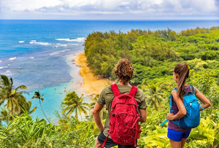 Couple hiking on Kauai