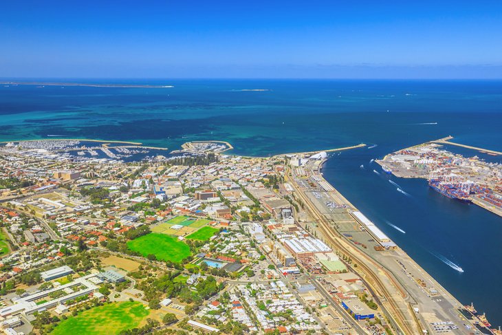 Aerial view of Fremantle Harbour