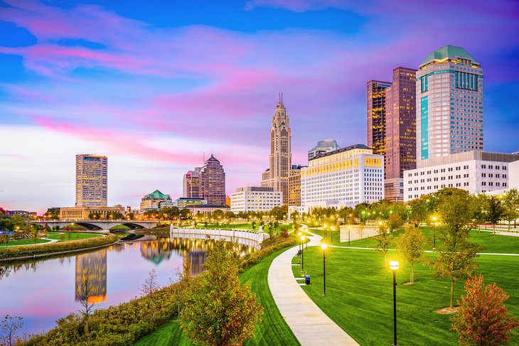 Columbus, Ohio at dusk