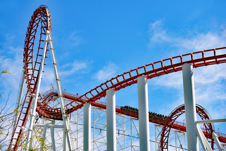 Roller coaster at Six Flags Magic Mountain