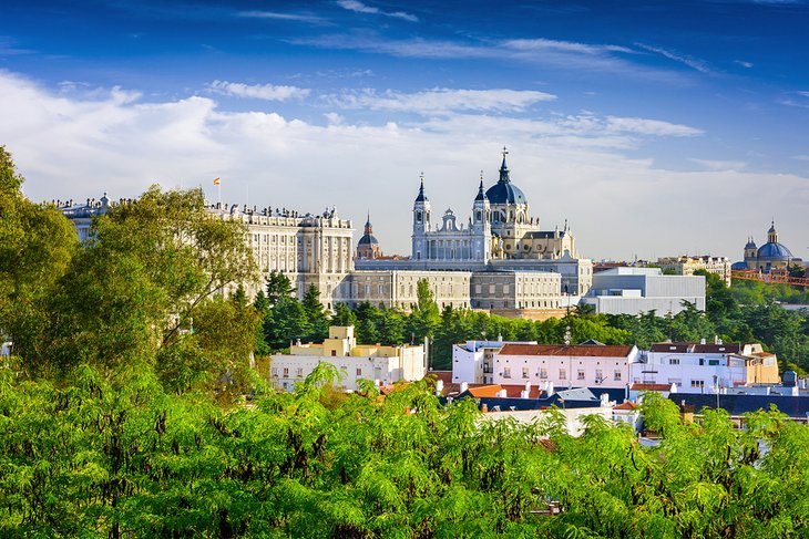 Madrid skyline in the summer