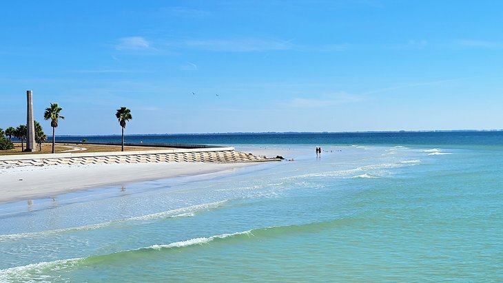View of the beach from the pier