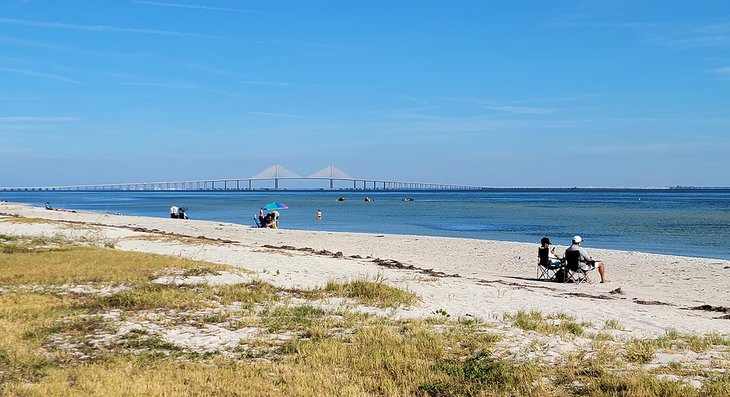 View to Skyway Bridge from East Beach at Fort DeSoto