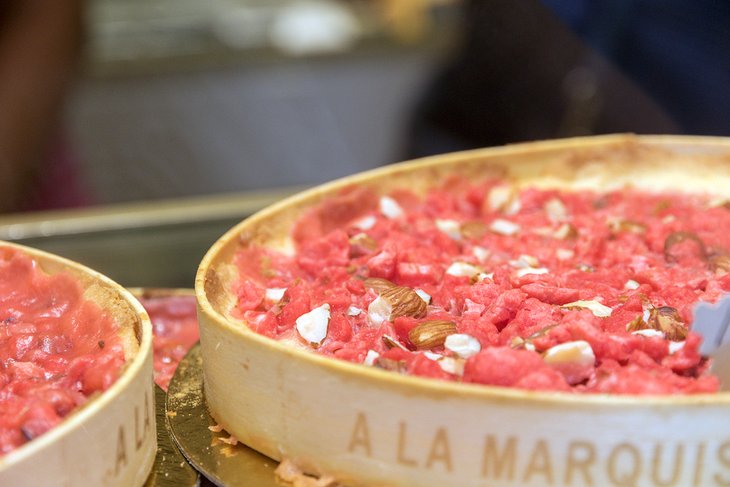 Tarte Aux Pralines at the Lyon patisserie, A La Marquise