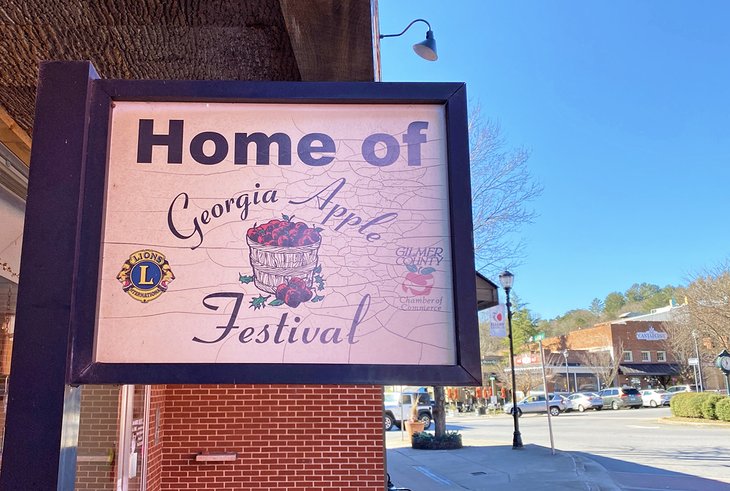 Georgia Apple Festival sign in Ellijay