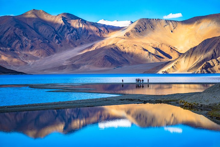 Lake and beautiful mountain scenery in Ladakh