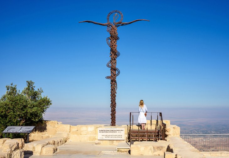 Serpentine Cross at the top of Mount Nebo