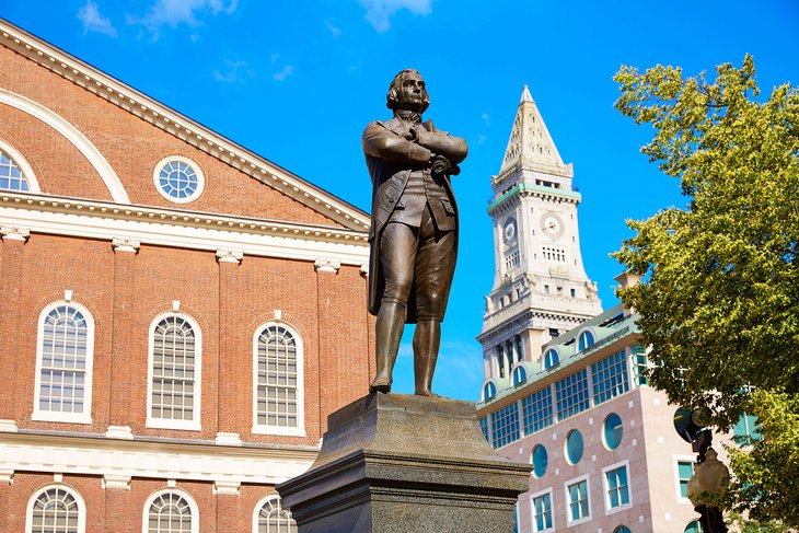 Samuel Adams Statue near Faneuil Hall on the Freedom Trail in Boston